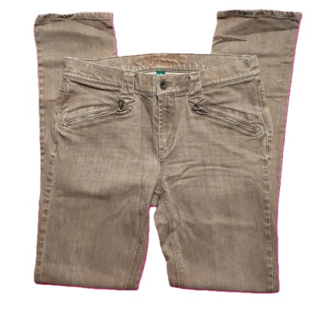Lauren Jeans Co Womens Brown Denim Jeans Size 8 Stretch Zip Pocket Utility